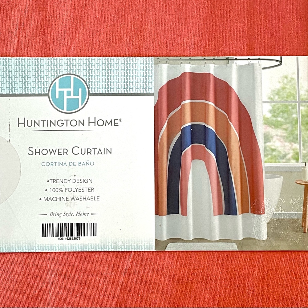 NWT Huntington Home Retro Rainbow Cloth shower Curtain